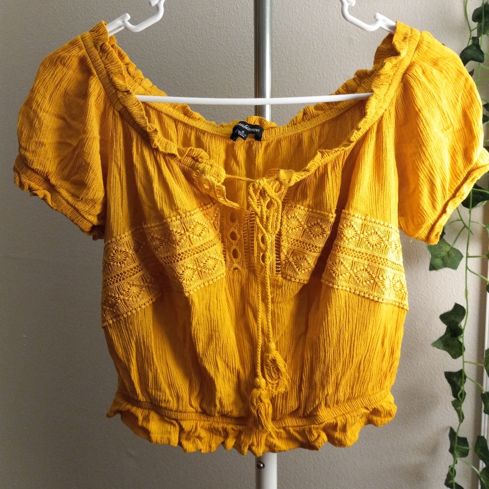 Yellow Top With Front Ties